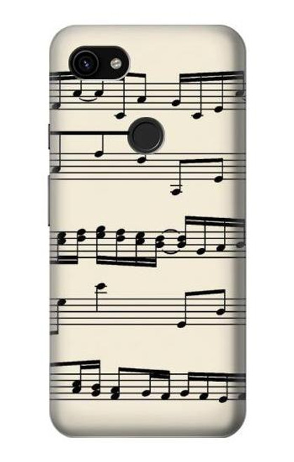 W3082 Music Sheet Hard Case and Leather Flip Case For Google Pixel 3a XL