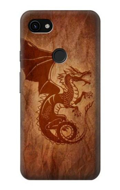 W3086 Red Dragon Tattoo Hard Case and Leather Flip Case For Google Pixel 3a XL