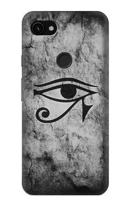 W3108 Ancient Egyptian Sun Eye Of Horus Hard Case and Leather Flip Case For Google Pixel 3a XL