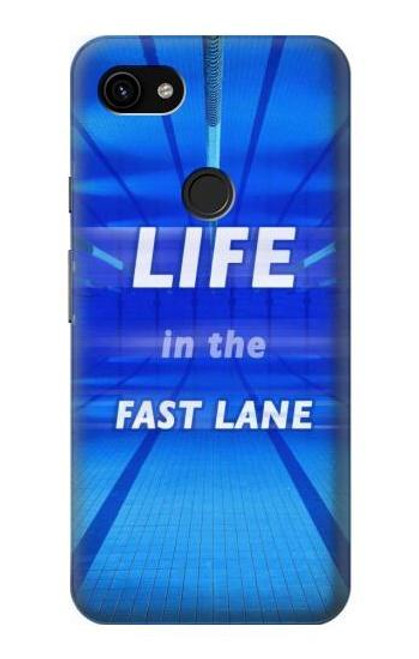 W3136 Life in the Fast Lane Swimming Pool Hard Case and Leather Flip Case For Google Pixel 3a XL