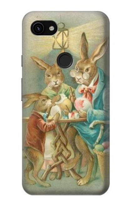 W3164 Easter Rabbit Family Hard Case and Leather Flip Case For Google Pixel 3a XL