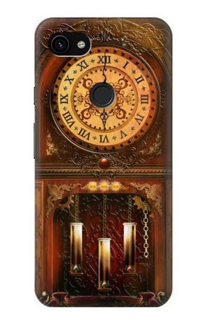 W3174 Grandfather Clock Hard Case and Leather Flip Case For Google Pixel 3a XL