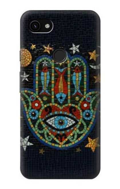 W3175 Hamsa Hand Mosaics Hard Case and Leather Flip Case For Google Pixel 3a XL