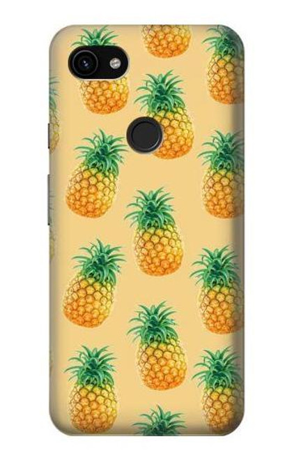 W3258 Pineapple Pattern Hard Case and Leather Flip Case For Google Pixel 3a XL