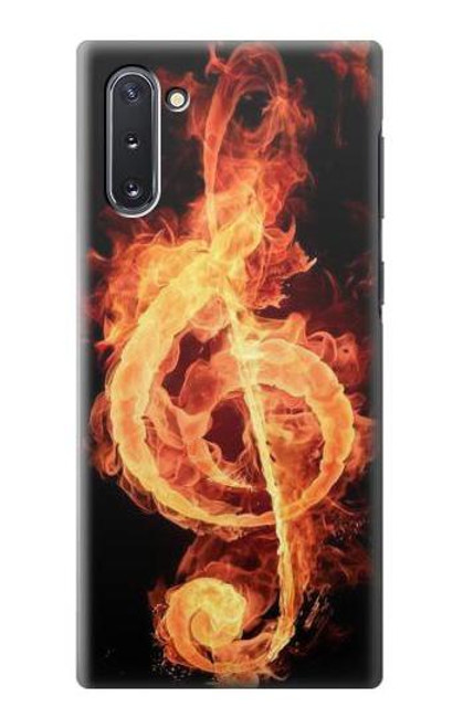 W0493 Music Note Burn Hard Case and Leather Flip Case For Samsung Galaxy Note 10