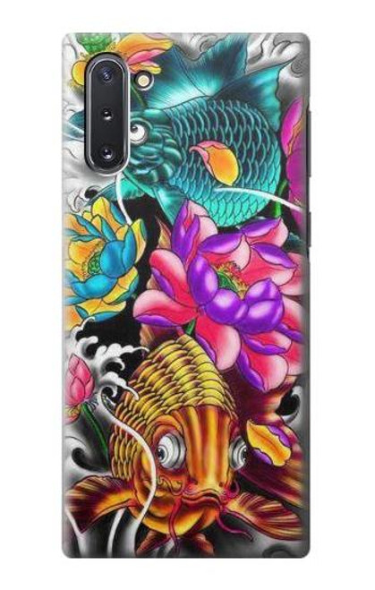 W1630 Fish Japanese Oriental Tattoo Hard Case and Leather Flip Case For Samsung Galaxy Note 10