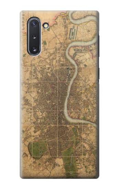 W3230 Vintage Map of London Hard Case and Leather Flip Case For Samsung Galaxy Note 10