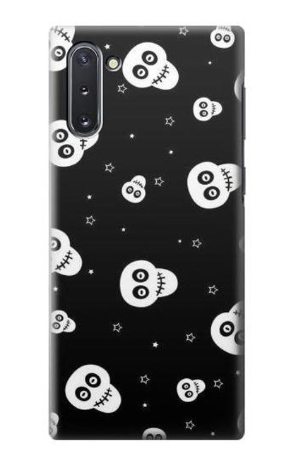 W3261 Smile Skull Halloween Pattern Hard Case and Leather Flip Case For Samsung Galaxy Note 10