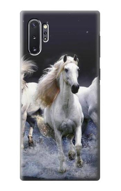 W0246 White Horse Hard Case and Leather Flip Case For Samsung Galaxy Note 10 Plus