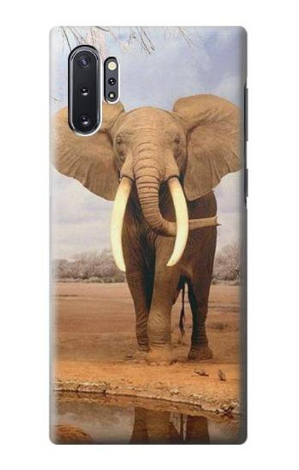 W0310 African Elephant Hard Case and Leather Flip Case For Samsung Galaxy Note 10 Plus