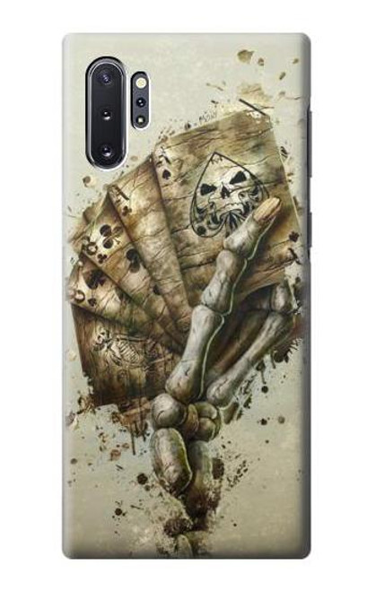 W0550 Skull Card Poker Hard Case and Leather Flip Case For Samsung Galaxy Note 10 Plus