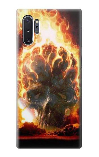 W0863 Hell Fire Skull Hard Case and Leather Flip Case For Samsung Galaxy Note 10 Plus