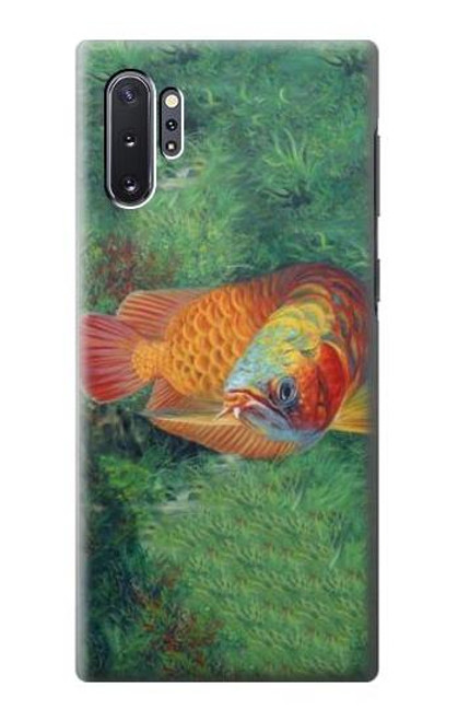 W1157 Red Arowana Fish Hard Case and Leather Flip Case For Samsung Galaxy Note 10 Plus