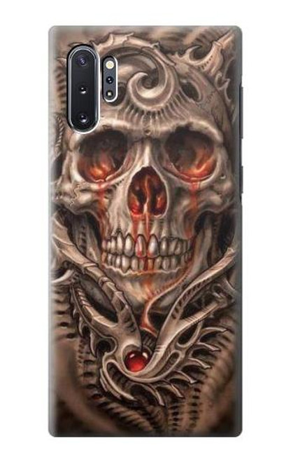 W1675 Skull Blood Tattoo Hard Case and Leather Flip Case For Samsung Galaxy Note 10 Plus