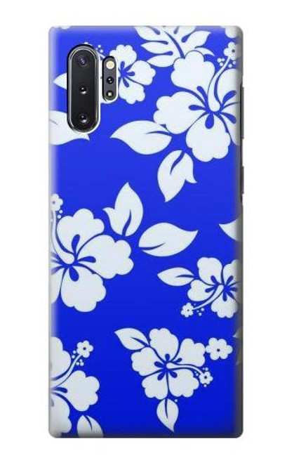 W2244 Hawaiian Hibiscus Blue Pattern Hard Case and Leather Flip Case For Samsung Galaxy Note 10 Plus