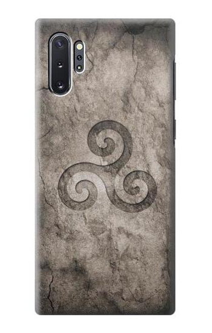 W2892 Triskele Symbol Stone Texture Hard Case and Leather Flip Case For Samsung Galaxy Note 10 Plus