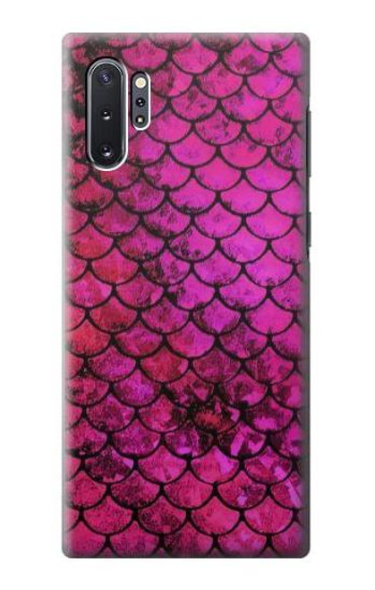 W3051 Pink Mermaid Fish Scale Hard Case and Leather Flip Case For Samsung Galaxy Note 10 Plus