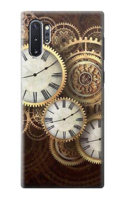 W3172 Gold Clock Live Hard Case and Leather Flip Case For Samsung Galaxy Note 10 Plus