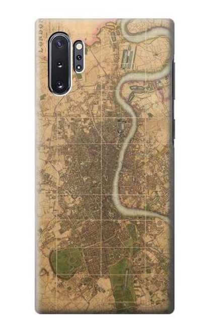 W3230 Vintage Map of London Hard Case and Leather Flip Case For Samsung Galaxy Note 10 Plus