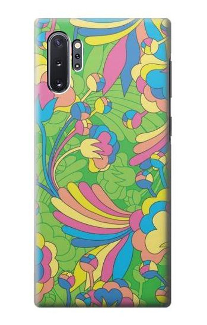 W3273 Flower Line Art Pattern Hard Case and Leather Flip Case For Samsung Galaxy Note 10 Plus