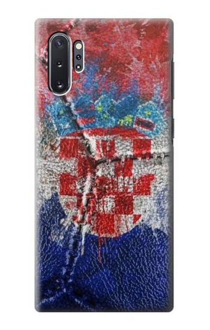 W3313 Croatia Flag Vintage Football Graphic Hard Case and Leather Flip Case For Samsung Galaxy Note 10 Plus