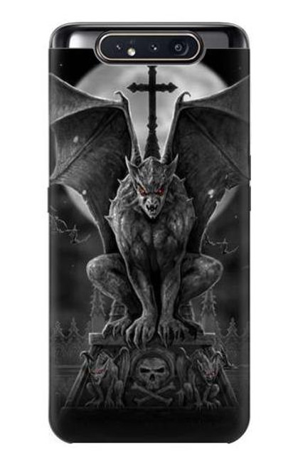 W0850 Gargoyle Devil Demon Hard Case and Leather Flip Case For Samsung Galaxy A80