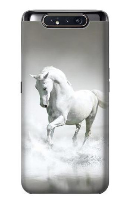 W0932 White Horse Hard Case and Leather Flip Case For Samsung Galaxy A80