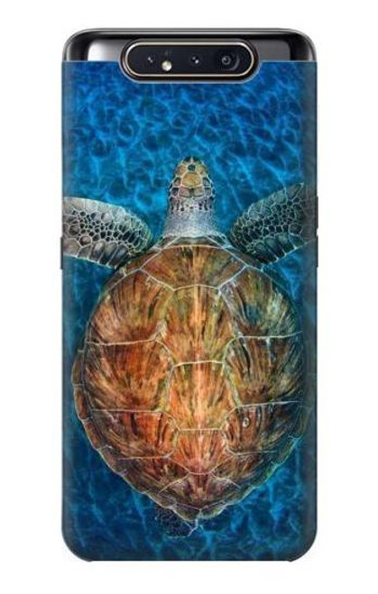 W1249 Blue Sea Turtle Hard Case and Leather Flip Case For Samsung Galaxy A80