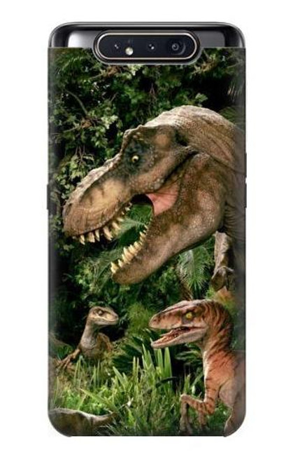 W1452 Trex Raptor Dinosaur Hard Case and Leather Flip Case For Samsung Galaxy A80