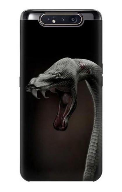 W1597 Black Mamba Snake Hard Case and Leather Flip Case For Samsung Galaxy A80