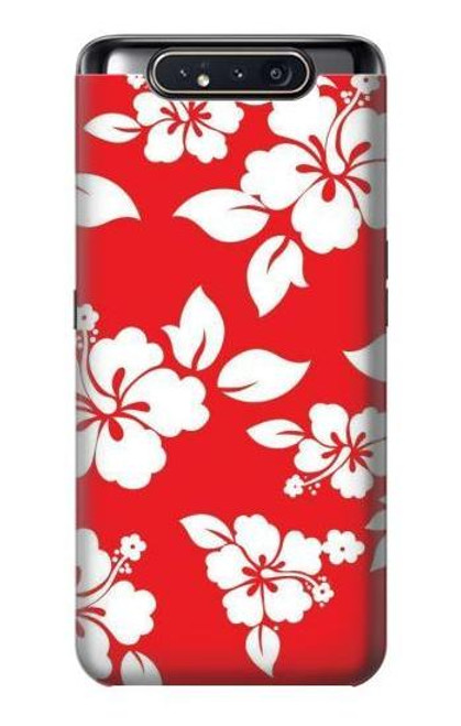 W1949 Hawaiian Hibiscus Pattern Hard Case and Leather Flip Case For Samsung Galaxy A80