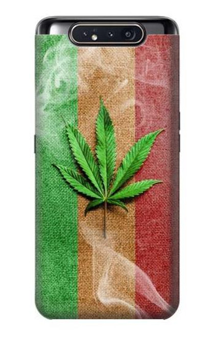 W2109 Marijuana Rasta Flag Hard Case and Leather Flip Case For Samsung Galaxy A80