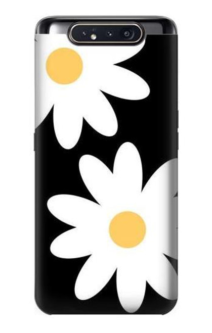 W2315 Daisy White Flowers Hard Case and Leather Flip Case For Samsung Galaxy A80