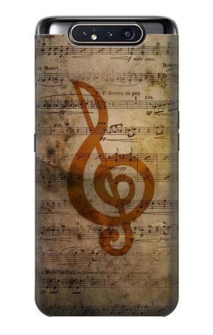 W2368 Sheet Music Notes Hard Case and Leather Flip Case For Samsung Galaxy A80