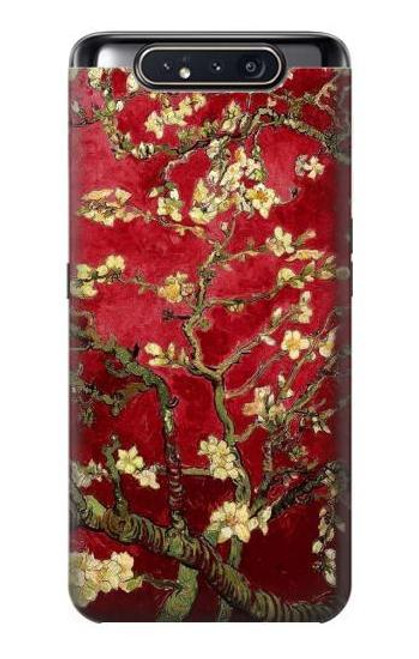 W2414 Red Blossoming Almond Tree Van Gogh Hard Case and Leather Flip Case For Samsung Galaxy A80