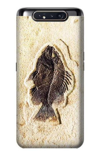 W2562 Fossil Fish Hard Case and Leather Flip Case For Samsung Galaxy A80