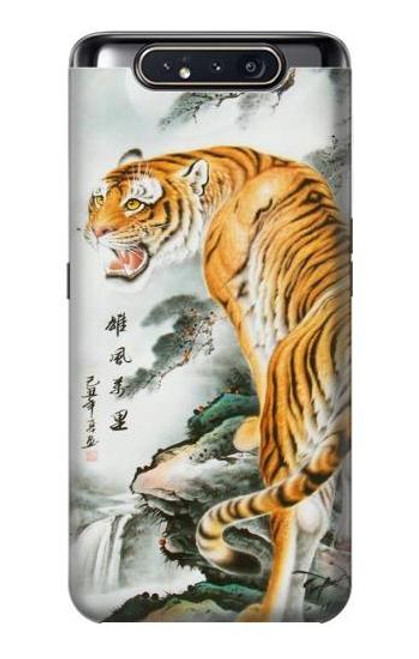 W2750 Oriental Chinese Tiger Painting Hard Case and Leather Flip Case For Samsung Galaxy A80