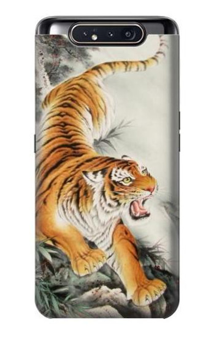 W2751 Chinese Tiger Brush Painting Hard Case and Leather Flip Case For Samsung Galaxy A80