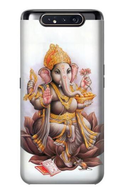 W2820 Hindu God Ganesha Ganapati Vinayaka Hard Case and Leather Flip Case For Samsung Galaxy A80