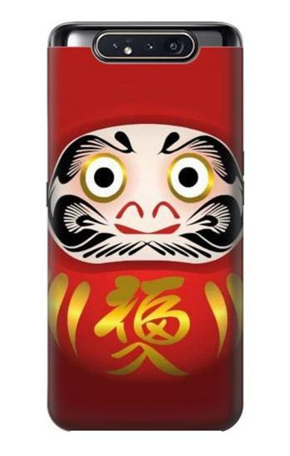 W2839 Japan Daruma Doll Hard Case and Leather Flip Case For Samsung Galaxy A80