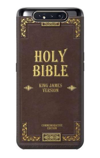 W2889 Holy Bible Cover King James Version Hard Case and Leather Flip Case For Samsung Galaxy A80