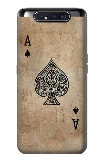 W2928 Vintage Spades Ace Card Hard Case and Leather Flip Case For Samsung Galaxy A80