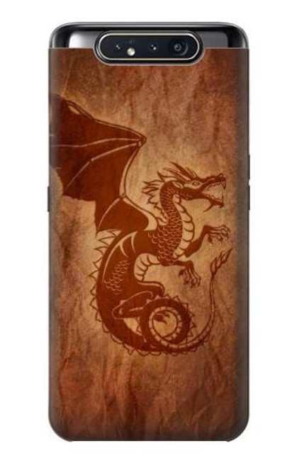 W3086 Red Dragon Tattoo Hard Case and Leather Flip Case For Samsung Galaxy A80