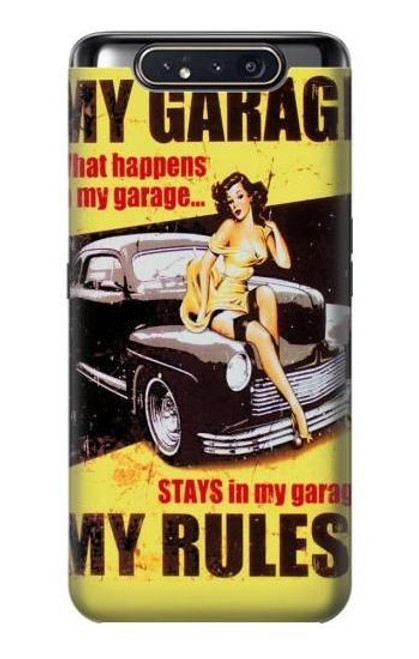 W3198 My Garage Pinup Girl Hard Case and Leather Flip Case For Samsung Galaxy A80