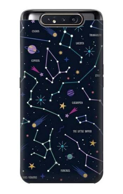 W3220 Star Map Zodiac Constellations Hard Case and Leather Flip Case For Samsung Galaxy A80