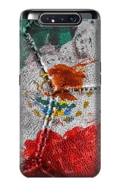 W3314 Mexico Flag Vinatage Foorball Graphic Hard Case and Leather Flip Case For Samsung Galaxy A80