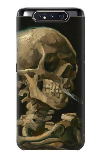 W3358 Vincent Van Gogh Skeleton Cigarette Hard Case and Leather Flip Case For Samsung Galaxy A80