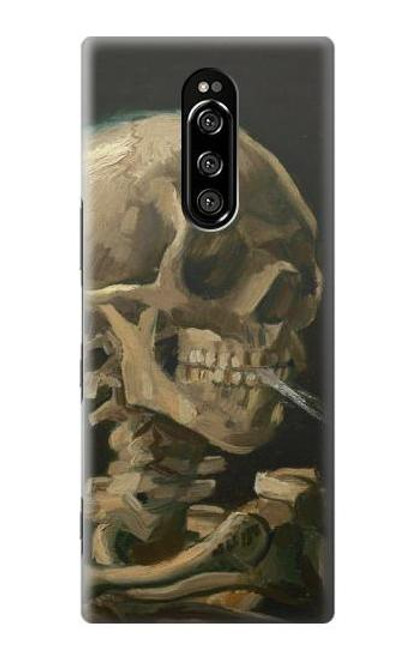 W3358 Vincent Van Gogh Skeleton Cigarette Hard Case and Leather Flip Case For Sony Xperia 1