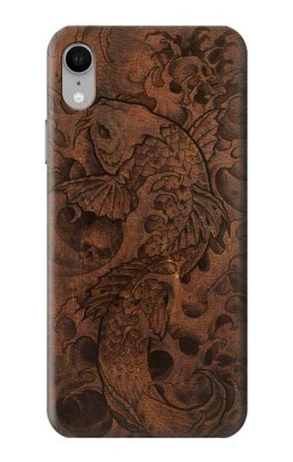 W3405 Fish Tattoo Leather Graphic Print Hard Case and Leather Flip Case For iPhone XR