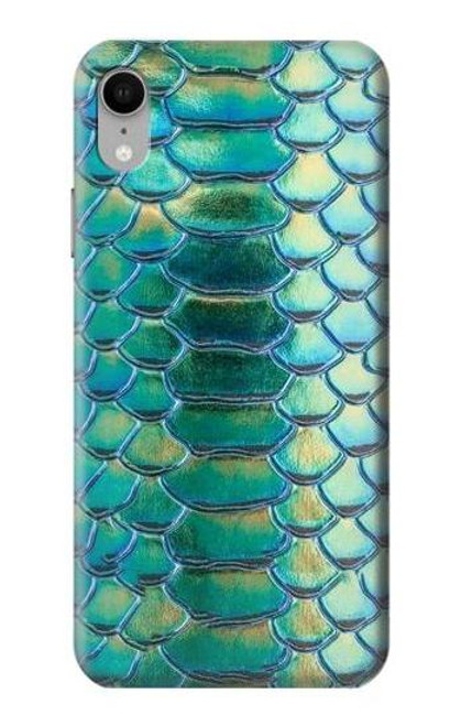 W3414 Green Snake Scale Graphic Print Hard Case and Leather Flip Case For iPhone XR